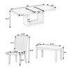 TOPMAX Contemporary 6-Piece 78inch Extendable Pedestal Dining Table Set with 18inch Removable Leaf and Dining Bench, 4 Upholstered Dining Chairs, Natural
