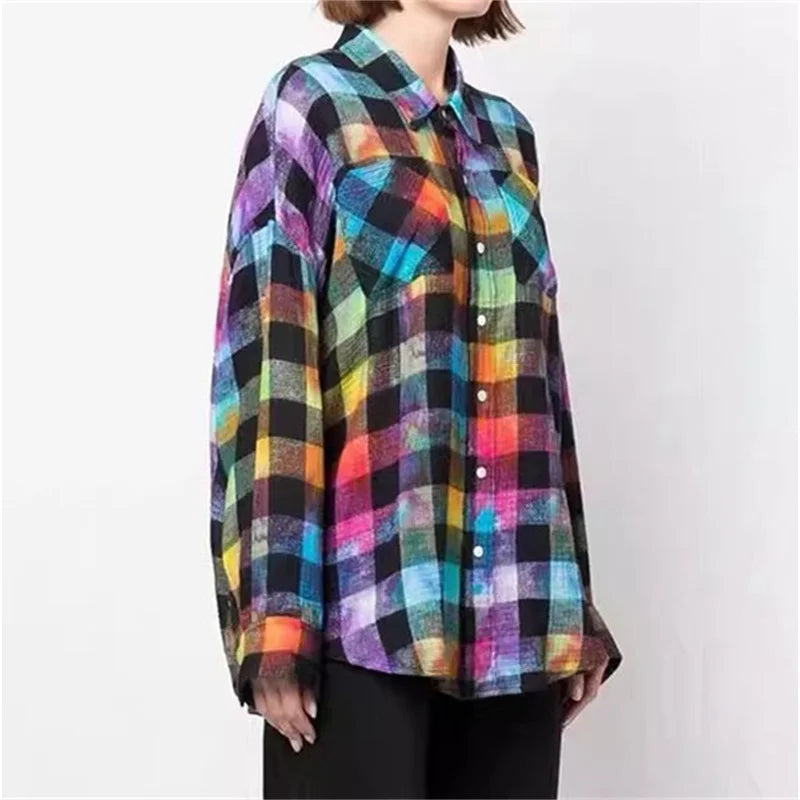 Cocoa Yacht Club Rainbow Plaid Shirt