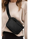 Black Minimalist Multi-zipped Crossbody Bag