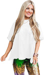 White Plain Side Slit Oversized Tee