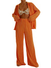  Collared Neck Long Sleeve Top and Pants Lounge Set.