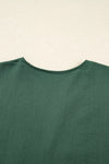 Canton Contrast Ricrac Trim Button V Neck Knotted Bracelet Sleeve Dress