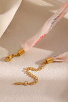 Peach Blossom Flower Sun Pearl Pendant Scarf Necklace