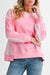 Bonbon Colorblock Patchwork Drop Shoulder Loose Sweatshirt