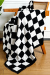 Black & White Checkerboard 127*152cm Flannel Blanket