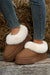 Chestnut Plush Suede Trim Thick Sole Flat Snow Boots