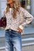 Khaki Leopard Drop Shoulder Knitted Cardigan