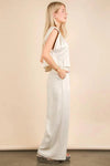 VERY J Solid Woven Top & Pants Set