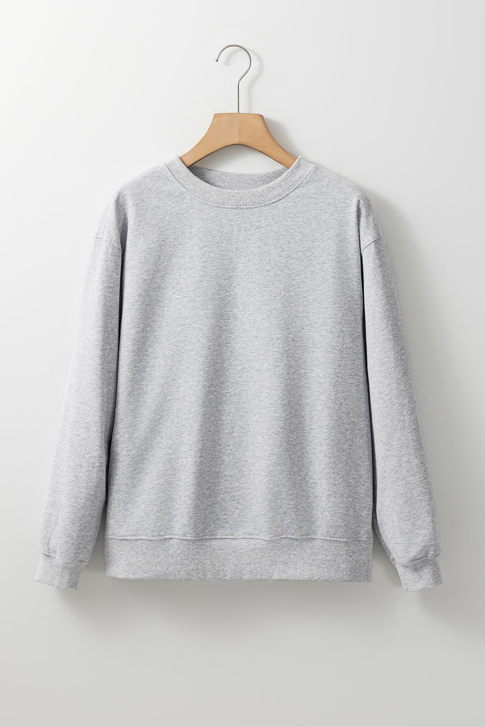 Orange Plain Drop Shoulder Crewneck Pullover Sweatshirt