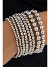 White Multi Layered Pearl Beaded Bracelet