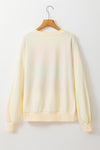 White Colorblock Patchwork Drop Sleeve Sweatshirt