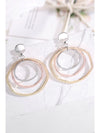 Silver 3-color Concentric Rings Dangle Earrings