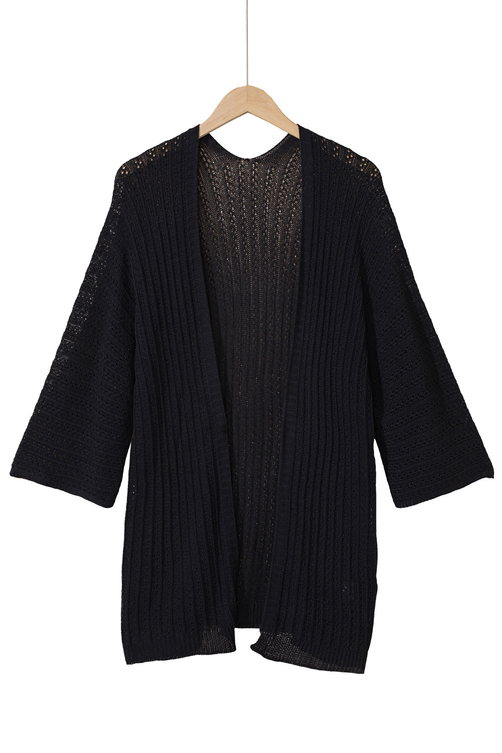 Rose Hollow-out Bracelet Sleeve Knit Cardigan