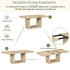 TOPMAX Contemporary 6-Piece 78inch Extendable Pedestal Dining Table Set with 18inch Removable Leaf and Dining Bench, 4 Upholstered Dining Chairs, Natural