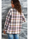 Brown Plaid Button Up Long Sleeve Flannel Shacket