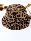 Thai Curry Leopard Plush Wide Brim Winter Fisherman Hat