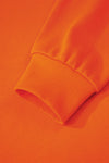 Orange Preppy Striped Sleeve Loose Sweatshirt