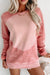 Pink Bleached Round Neck Pullover Sweatshirt