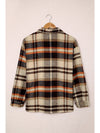 Brown Plaid Button Up Long Sleeve Flannel Shacket