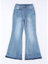 Blue Light Wash High Waisted Bell Bottom Jeans