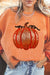 Orange Crinkle Ribbed Halloween Sequin Pumpkin Graphic Sweatshirt