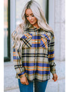 Brown Plaid Button Up Long Sleeve Flannel Shacket