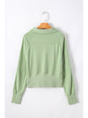 Parchment Quarter Zip Stand Neck Kangaroo Pocket Sweatshirt