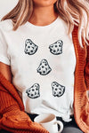 White Halloween Playful Ghost Patched Cotton Blend T Shirt