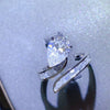 3 Carat Moissanite Zircon 925 Sterling Silver Bypass Ring - Cocoa Yacht Club