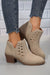 Parchment Cut Out Suede Pointed Toe Heeled Ankle Boots