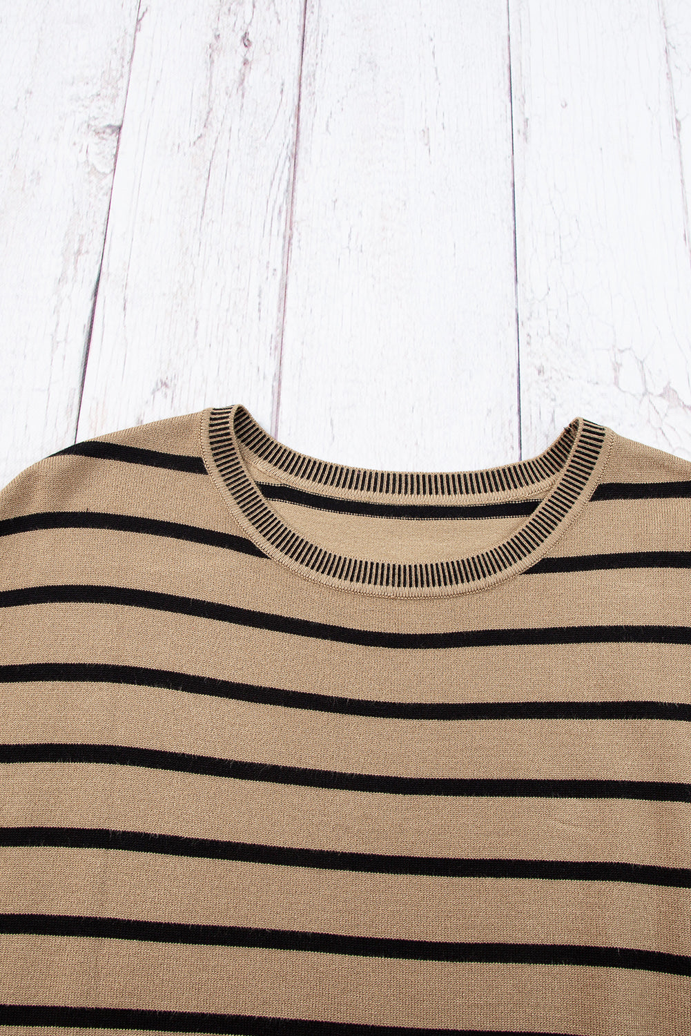 Rose Stripe Knitted Dolman T Shirt