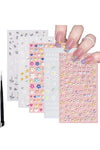 Light Pink Heart Floral Print Press-on Nail