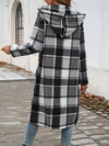 Devine Plaid Long Sleeve Hooded Coat - Cocoa Yacht Club