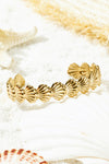 Gold Vacation Shell Shaped Open Cuff Bracelet