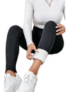 Black Fleece Lining Winter Thermal High Waist Leggings