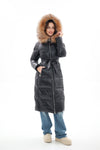 Genuine Silver Fox Fur Alternative Down Fill Coat