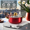 Cocoa Yacht Club Red Cookware Set, 12-Piece