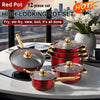 Cocoa Yacht Club Red Cookware Set, 12-Piece