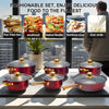 Cocoa Yacht Club Red Cookware Set, 12-Piece