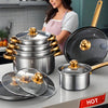 Cocoa Yacht Club Red Cookware Set, 12-Piece