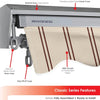 Advaning Classic Series Fully Assembled Retractable Sun Shade Canopy Awning (SAK92851)