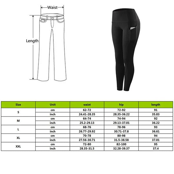High Waist Elastic Workout Leggings Tummy Control Ruched Booty With Pocket