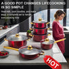 Cocoa Yacht Club Red Cookware Set, 12-Piece