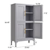 Cocoa Yacht Club Grey Metal Kitchen Storage Cabinet