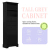 Black High Storage Cabinet with 3 Drawers and Adjustable Shelves