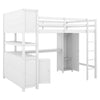 Cocoa Yacht Club Wood Loft Bed with Cabinet and Bookshelf