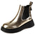 Cocoa Yacht Club Gold Leather Ankle Boots