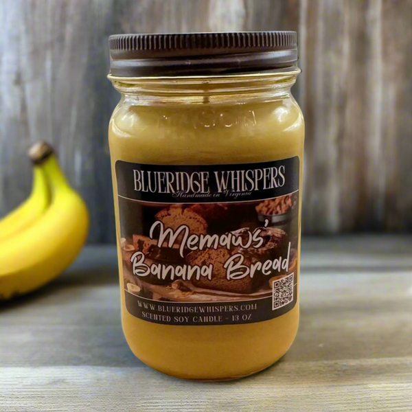 Memaw's Banana Bread Soy Candle - 16oz Mason Jar