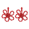 Cocoa Yacht Red Crystal Flower Earrings