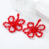 Cocoa Yacht Red Crystal Flower Earrings